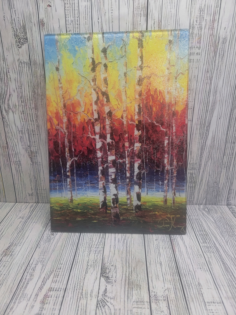 Tim Kenney - Beautiful Print On Glass. Signed On Back As 76/100